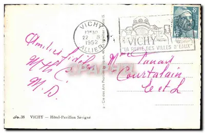 Vichy — Hotel-Pavilhão Sévigné — Cie des Arts Photographiques — Verso