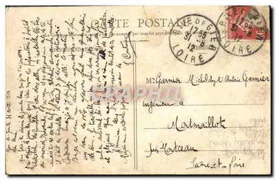 Bilhete postal antigo Givors O Ponte Suspensa Sobre O Ródano — Verso