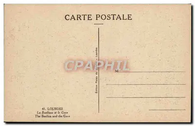 Lourdes — A Basílica e o Gave — Edição Palais du Gave — Verso