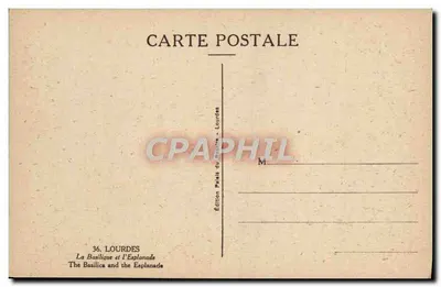Lourdes — Bazylika i Esplanada — Wydawnictwo Palais du Rosière, nr 36 — Rewers