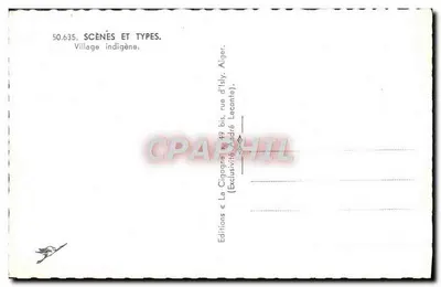 La Cigogna — Wioska indygenów — Wydawnictwo André Leconte, Algier — Rewers