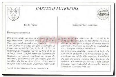 Torre do Forte de Vincennes — antiga prisão estatal — editor P. M. D. (n° 528) — Verso