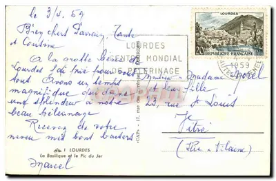 Lourdes — Basílica y Pic du Jer — editor « CAP » — Reverso