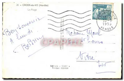 Croix-de-Vie (Vendée) — Spiaggia animata con tende — Edizioni Gaby — Verso