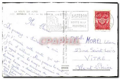 A Cidadela de Sisteron — Reprodução proibida — Sociedade Edições da França, Marselha — Verso