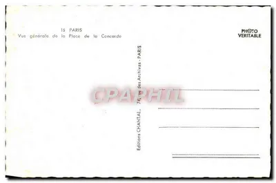 Place de la Concorde — ogólny widok — Wydawnictwo Chantal, Paryż — Rewers