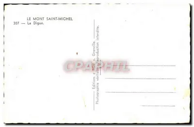 Monte Saint-Michel — La Digue — Edições « ROY » Granville, n° 307 — Verso