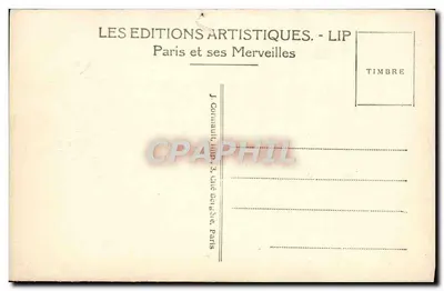 Les Buttes Chaumont — Le Rocher et le Lac — éditeur LIP, n° 322 — Verso