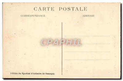 Besançon-les-Bains — Plaza Caustan, Puerta Noire y Catedral de San Juan — Edición del Syndicat d'Initiative de Besançon — Reverso