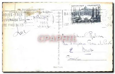 Bagnolles-de-l'Orne — Praça da República e Avenida da Estação — Hotel Albert 1er Restaurant — Verso
