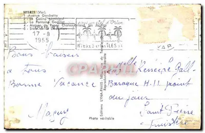 Hyères — Collage di siti — Edizioni LYNÁ - Parigi — Verso