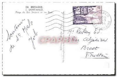 Plaża Bon Secours i chłopcy — Saint-Malo — Éditions du Globe, Paryż, n°2 — Rewers