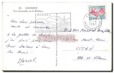 Lourdes — Vista geral sobre a Basílica — Edição Edlyx — Verso
