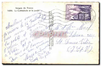 Meaux — Catedral e jardim — Edições d'Art Raymon, Brunoy — Verso