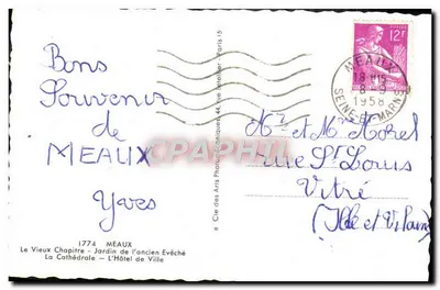 Meaux — Bossuet — Viejo Capítulo y Ayuntamiento — Editor — Reverso