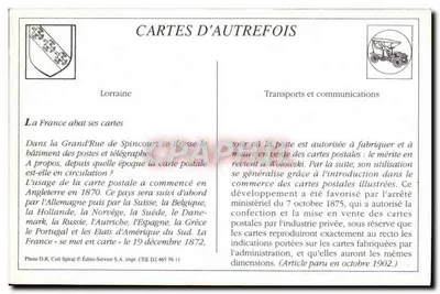 Spincourt (Meuse) - Grand'Rue — Edifício das Postas e Telégrafos — Édito-Service S.A. n° CEE D2 465 56 11 — Verso