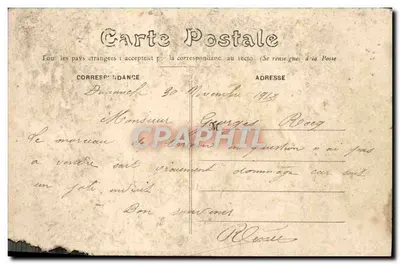 Bilhete postal antigo Vivonne Boulevard de la Gare (animada) — Verso