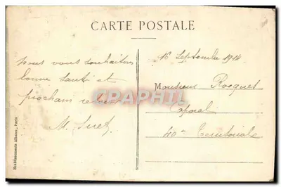 Pittoreska Auvergne — Herb w Hotelu Famille d'Arnoux (XVII wiek) — E.A. — 933. RIOM — Rewers