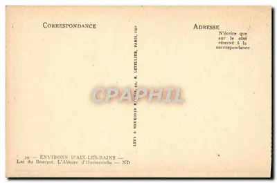 Lac du Bourget — De Abdis van Hautecombe — Uitgever Levy & Neurdein, n°39 — Achterkant