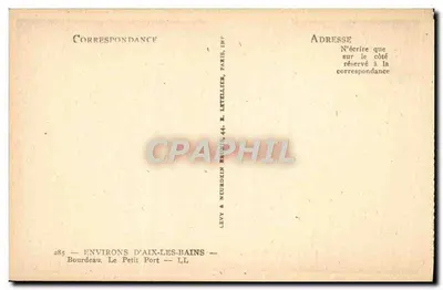 Okręgi Aix-les-Bains — Le Petit Port — wydawca Levé & Neurdein, nr 285 — Rewers