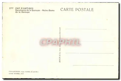 Notre-Dame de la Garoupe — Santuário de la Garoupe — editor BRAUN & Cie, Imp. Dornach — Verso