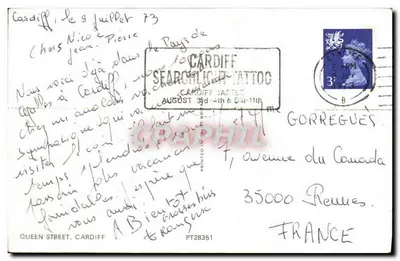Cardiff — Vista de Queen Street — editor Queen Street, Cardiff — Verso
