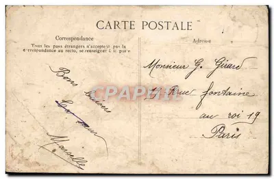 Bilhete postal antigo Robinson Le Vrai Albre — Verso
