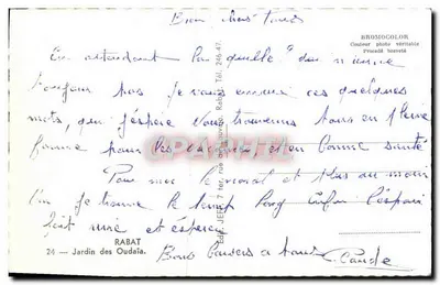 Ogród Oudaïa — Rabat — Wydawca JEFF, nr 24 — Rewers