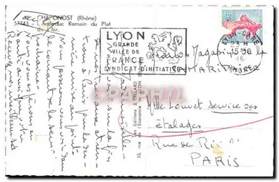 Chaponost (Rhone) — O Aqueduto Romano do Plat — Éditions J. Cellard — Verso