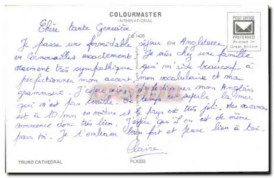 Catedral de Truro — vista exterior — COLOURMASTER INTERNATIONAL n° C01426 — Verso