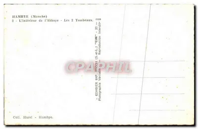 Hambye (Manche) — O interior da Abadia - Os 2 Túmulos — Combiér (S.-et-L.) — Verso