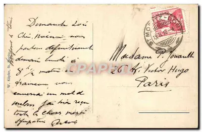 Bilhete postal antigo St Moritz Dorf Und Bad Mit Plz Rosatsch A Corvatsch — Verso