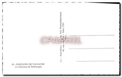Zamek Pétrarque — źródło Vaucluse — Réal-Photo, Paryż — Rewers