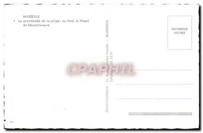 Marseille — Promenada plażowa ; w tle, maszt Marseilleveyre — Fotografia Fayolle — Rewers