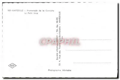 Le Petit Nice — Promenade de la Corniche — Société d'Édition TARDY — Verso
