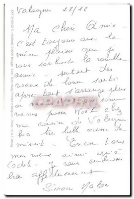 Pardal — cena invernal nevada — editor EKF 34 83 02, Bruges — Verso