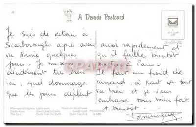 Scarborough — vista panorâmica — A Dennis Postcard S.0208 — Verso