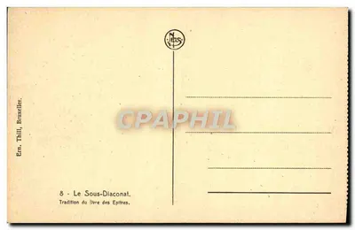 Tradição do livro das Epístolas — O Subdiácono — Editor Em. Thill, Bruxelas, n°8 — Verso