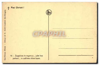 Celebração religiosa — Abadia de St. André-Lophem — editor NLS, n°16 — Verso