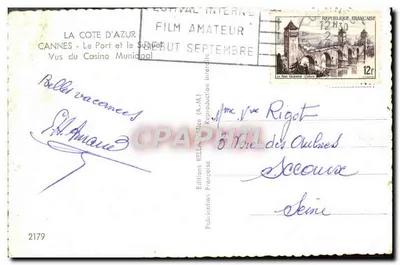 Cannes — Port i Kasyno Miejskie — Wydawnictwo Francuskie — Rewers
