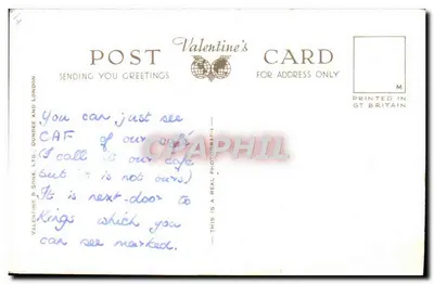 Redcar — Promenade and Sands, Boating Lake — Valentine's Card by Valentine & Sons Ltd, Dundee and London, n° H.7977 — Verso