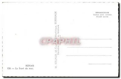 Royan — Le front de mer — M. Berjaud, 138 — Verso