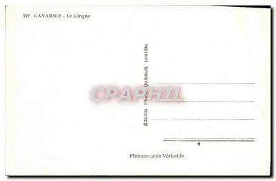 Gavarnie - Cirque — Wydawnictwo Quinault Lourdes — Rewers