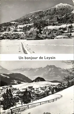 Leysin — vista invernal — Photoglob Wehrli S.A., Zurique / Vevey, n° 8874