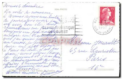 Rennes - O Palácio de Justiça — Centro Turístico do Oeste, editor Cap — Verso