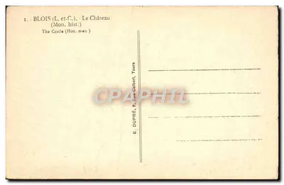 Blois — Zamek — E. DUPRÉ, Tours — Rewers