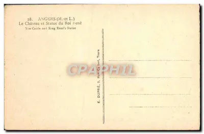 Angers — Zamek i figura Króla René — E. DUPRÉ, Tours — Rewers