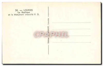 Lourdes — Bazylika i Pomnik Wspólnoty Sojuszu — Wydawnictwo P. DOUCET, Lourdes — Rewers