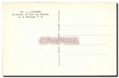 Lourdes — Święty Michał, Krzyż Bretoński i Bazylika P.D. — Wydawnictwo P. DOUCET, Lourdes — Rewers