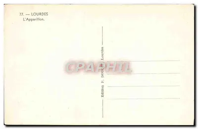 Lourdes — De Verschijning — Uitgave P. Doucet Lourdes — Achterkant